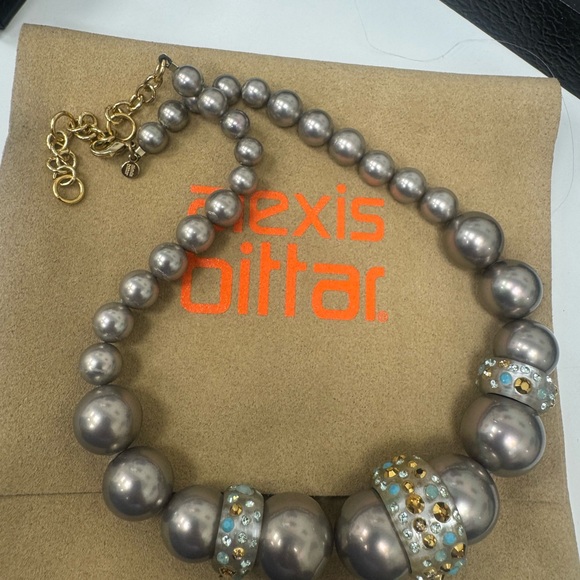 Alexis Bittar Silver Tone Bead necklace